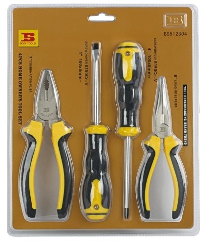 JUEGO DE DESTORNILLADORES DE 4 PIEZAS, MARCA BOSI TOOLS, MODELO BS512804