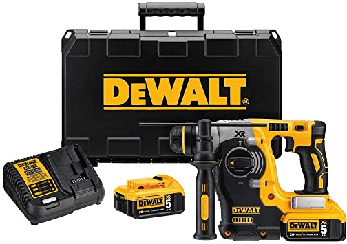 KIT DE ROTOMARTILLO INALAMBRICO SDS PLUS, 2.1J, MARCA DEWALT, MODELO DCH273P2, INCLUYE: 2 BAT 5AH + CARG + ESTUCHE