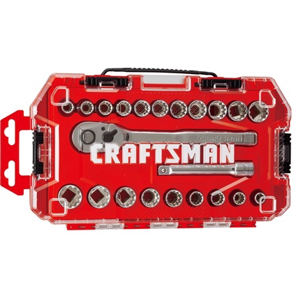 JUEGO DE CUBOS DE 1/2" DE 22 PIEZAS, EN PULGADAS (3/8" A 7/8") Y MILIMETROS (10 A 21MM), MARCA CRAFTSMAN, MODELO CMMT12015