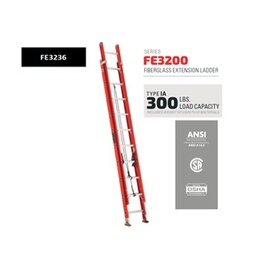 [LOUISVILLE-FE3240] ESCALERA DE EXTENSION DE 40 PIES, FIBRA DE VIDRIO, 300 LB. MARCA LOUISVILLE