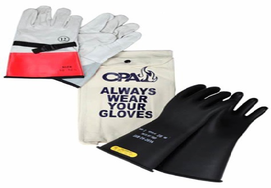 KIT DE GUANTES DIELECTRICOS CLASE 2, (17,000 V), TALLA 8, MARCA CPA, MODELO GK-2-14-8