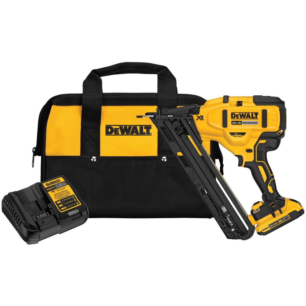 KIT DE PISTOLA DE CLAVOS, 20V MAX XR, CALIBRE 15, MARCA DEWALT, MODELO DCN650D1, INCLUYE: 1 BAT 2AH + 1 CARG + BOLSO