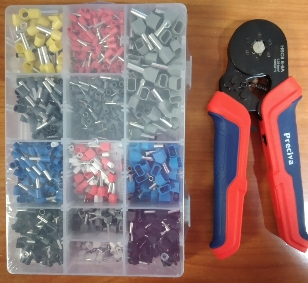 KIT DE REMACHADORA MANUAL PARA TERMINAL TIPO PIN HUECA (CABLES DE CONTROL), MARCA MG TOOLS, MODELO SAE 8 6-6
