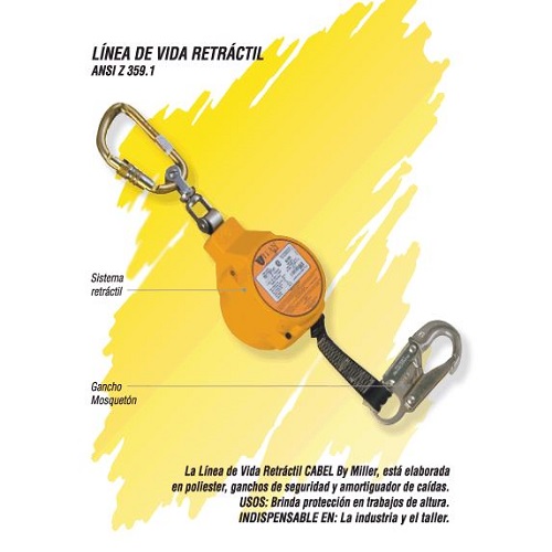 LINEA DE VIDA RETRACTIL, MARCA CABEL, MODELO 03-0607-3202-00