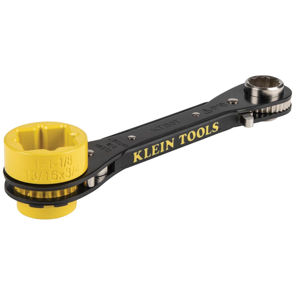 LLAVE DE MATRACA 6 EN 1, CUADROS COMBINADOS DE 3/4, 13/16, 1 Y 1-1/8", LLAVES HEXAGONALES DE 9/16 Y 3/4", MARCA KLEIN TOOLS, MODELO KT155T