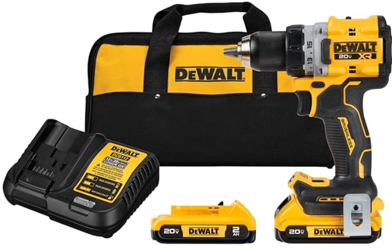 KIT DE TALADRO/ATORNILLADOR INALAMBRICO DE 1/2" 20V, 300W, MARCA DEWALT, MODELO DCD800D2: 2 BAT 2AH + CARG + BOLSO