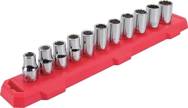 JUEGO DE CUBOS DE 1/2" DE 11 PIEZAS, DE 10 A 21MM, MARCA CRAFTSMAN, MODELO CMMT12047