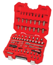 JUEGO DE HERRAMIENTAS MECANICAS DE 105 PIEZAS, EN MM Y PULG, DE 1/4" Y 3/8", MARCA CRAFTSMAN, MODELO CMMT45304