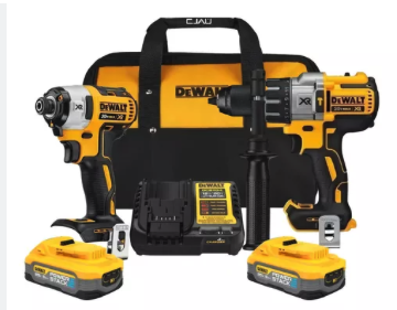 KIT DE TALADRO PERCUTOR + ATORNILLADOR DE IMPACTO DE 1/2", MARCA DEWALT, MODELO DCK299H2-B3: 2 BAT 5AH + CARG + BOLSO