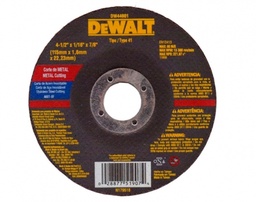 [DW44601] DISCO PARA CORTE DE METAL DE 4-1/2" X 1/16" X 7/8", MARCA DEWALT, MODELO DW44601