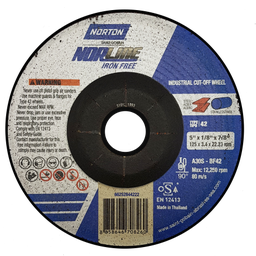 [NORTON151757] DISCO PARA CORTE METAL DE 7"X1/8"X7/8", CENTRO DEPRIMIDO, MARCA NORTON, MODELO 151757