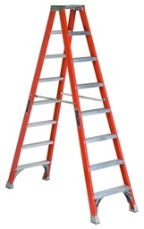 [LOUISVILLE-FM1508] ESCALERA TIPO A DE 8 PIES, DOBLE PASO, FIBRA DE VIDRIO, 300 LB, MARCA LOUISVILLE