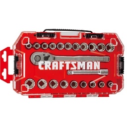 [CRAFTSMAN-CMMT12015] JUEGO DE CUBOS DE 1/2" DE 22 PIEZAS, EN PULGADAS (3/8" A 7/8") Y MILIMETROS (10 A 21MM), MARCA CRAFTSMAN, MODELO CMMT12015
